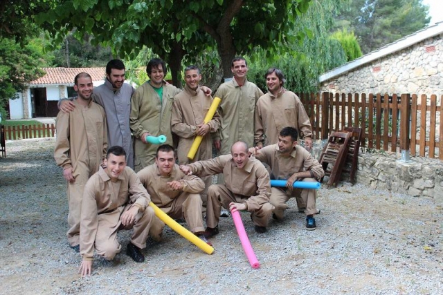 preparados para partida de paintball